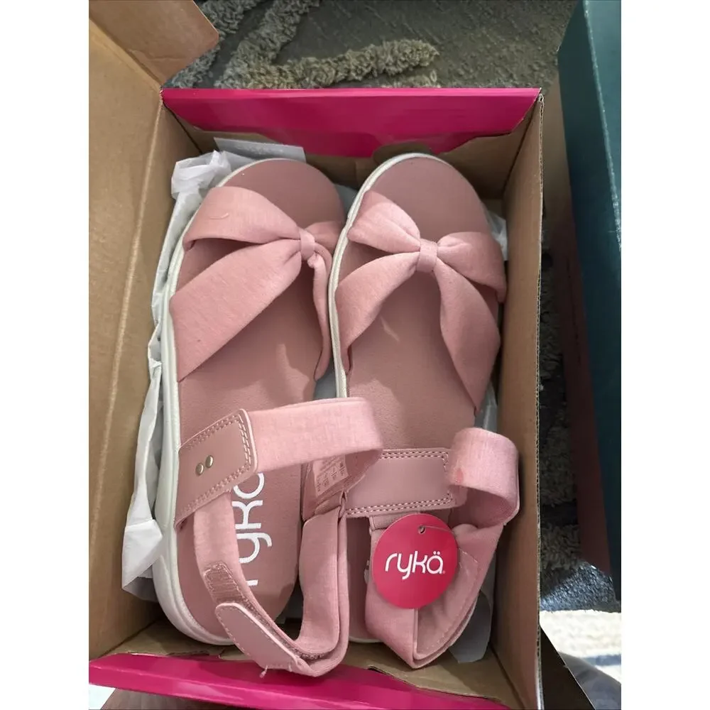 Ryka Sandals In Mallorie-Adjustable Back-Strap Pink Sport Sandals-Size 8 NEW!